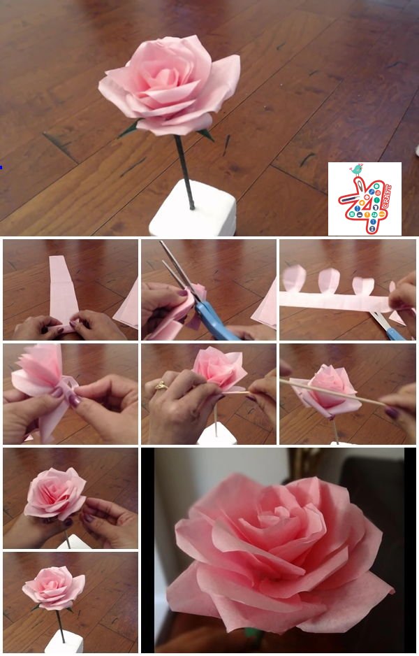 DIY Paper Flower Step by step making tutorials - K4 Craft