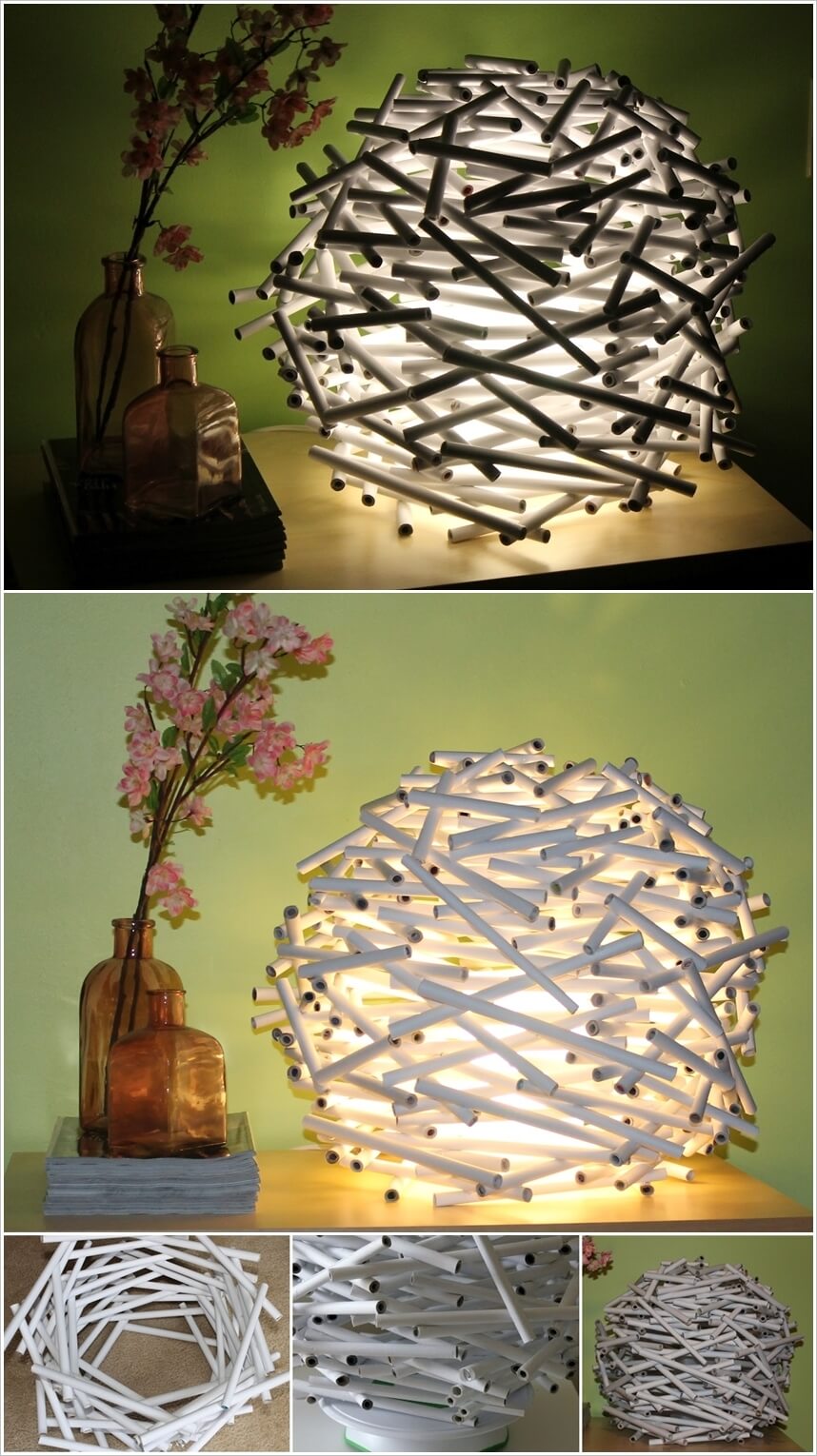 lámparas con materiales reciclables paso a paso