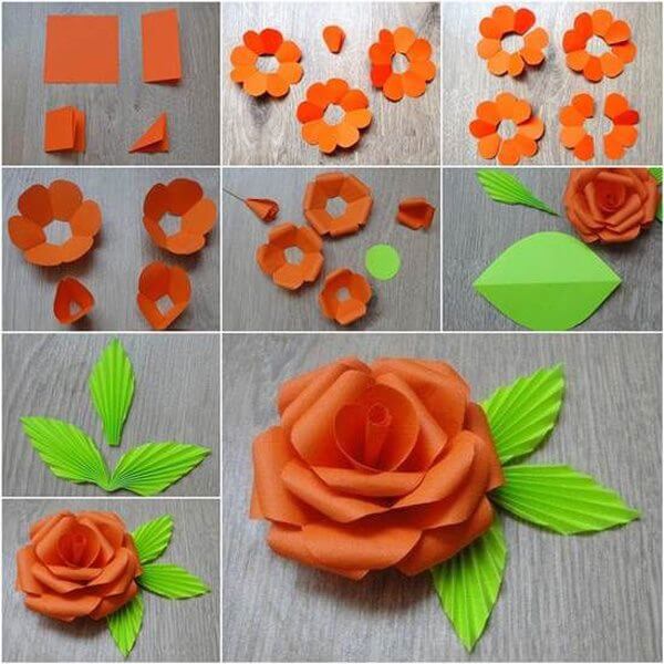 How to make origami rose paper flowers