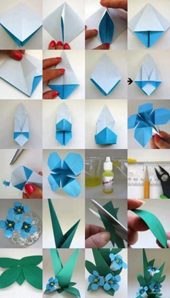 origami flower easy instructions