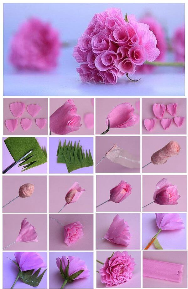 origami flower bouquet step by step
