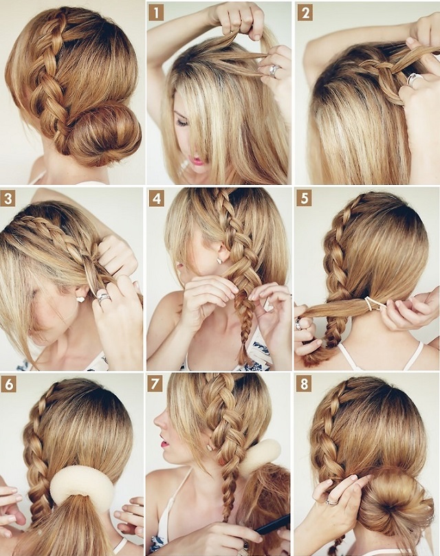 Quick easy braided bun hairstyles - how to do easy bun hair tutorial -  YouTube