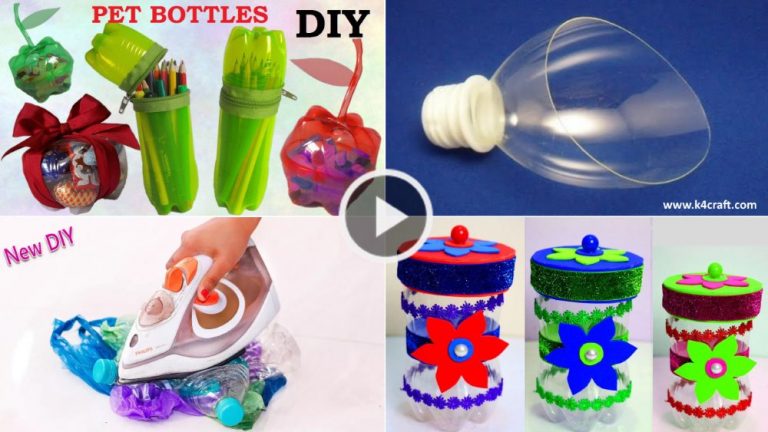 50+ Creative Ways To Make Crafts by Recycling Plastic Bottles - K4 Craft