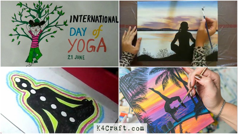 How to Draw Yoga Day Poster drawing || International Yoga Day Chart Project  - Easy way - YouTube