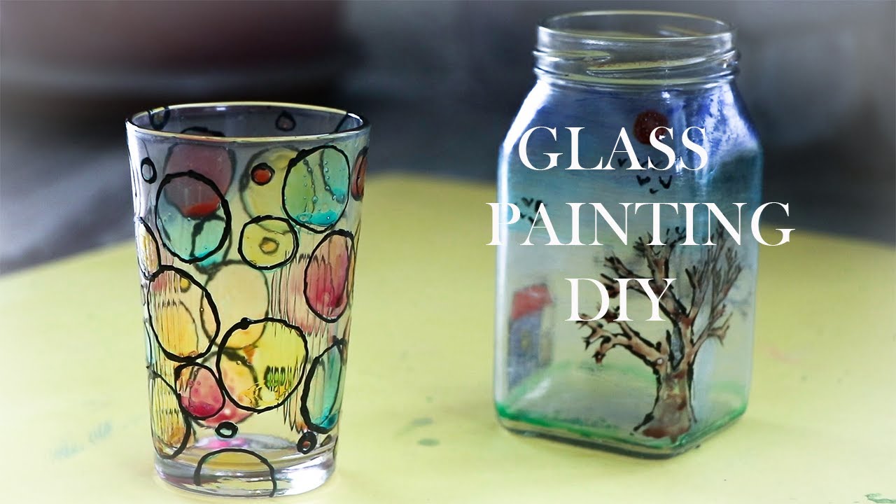 easy glass painting designs for kids