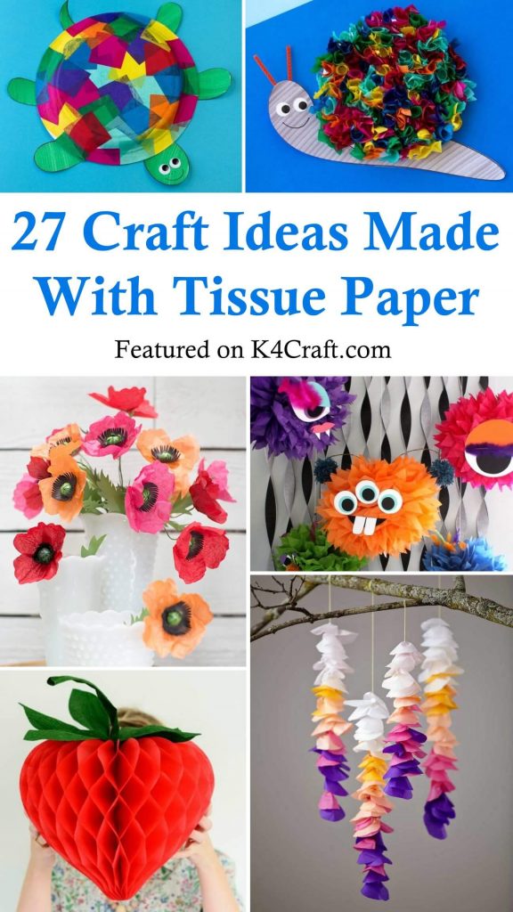 27 Easy Craft Ideas Made With Tissue Paper - K4 Craft