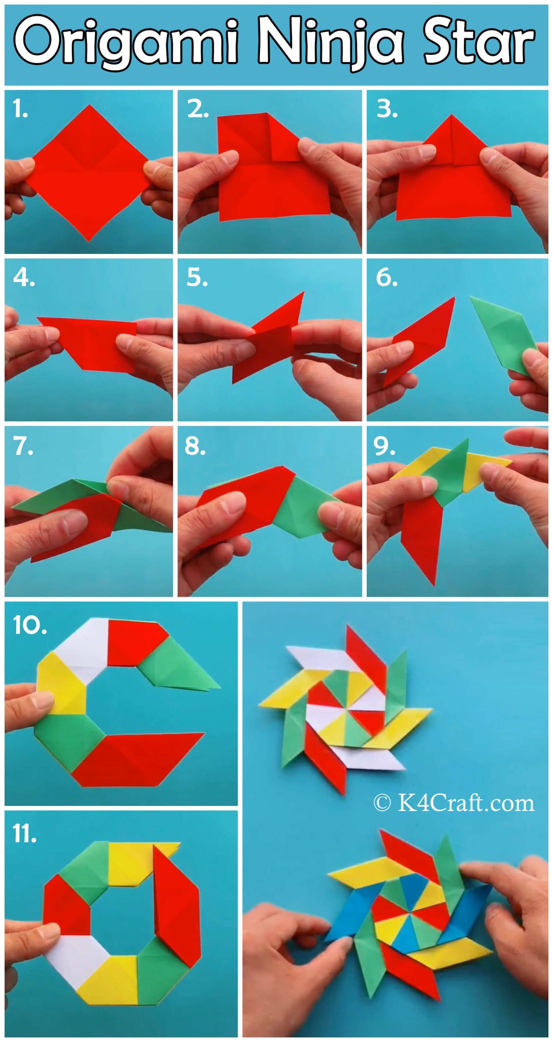 step by step origami star